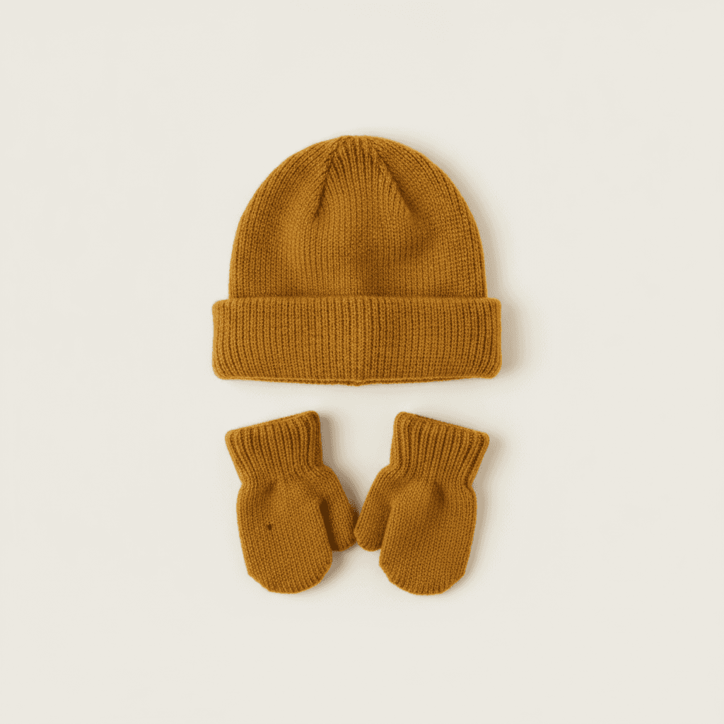 Knit Beanie & Mittens Set