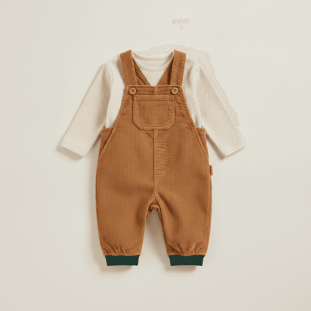 Corduroy Dungaree Set
